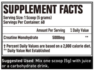Creatine Monohydrate - Unflavor, Strawberry, 300g, 60 porcí